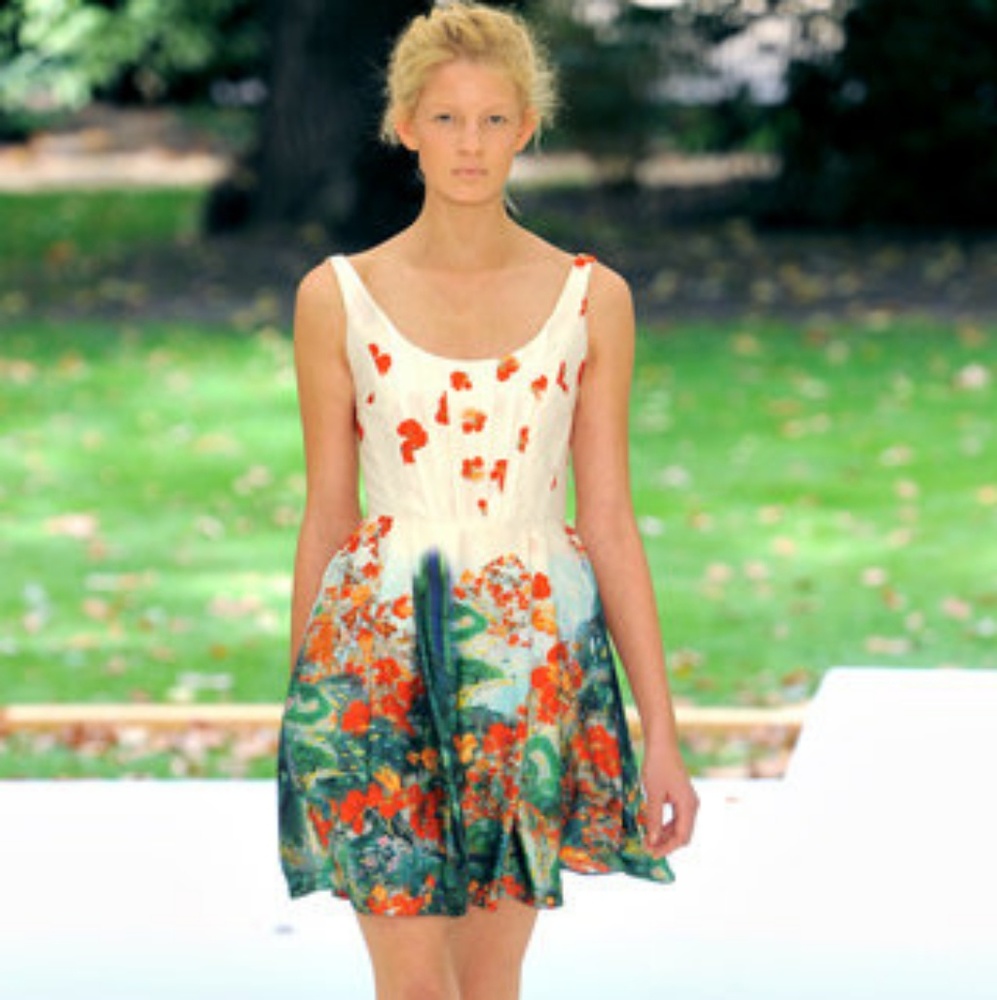 Erdem Floral Satin Dress